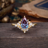 Luxe Classic 5-Prong Pear-Cut Alexandrite Engagement Ring