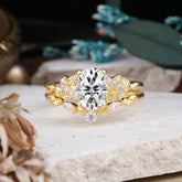 Nature-Inspired Luxury 4-Prong Oval-Cut Lab Diamond Engagement Ring