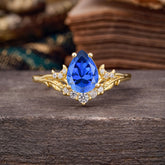Nature and Moon-Inspired 4-Prong Pear-Cut Sapphire Engagement Ring