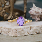 Fashion-Forward Luxury 4-Prong Amethyst Engagement Ring