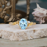 Fashion-Forward Luxury 4-Prong Aquamarine Engagement Ring