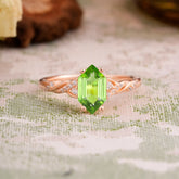 Classic 4-Prong Hexagonal-Cut Peridot Engagement Ring