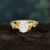 Nature-Inspired 4-Prong Oval-Cut Moissanite Engagement Ring