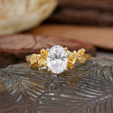 Nature-Inspired 4-Prong Oval-Cut Lab Diamond Engagement Ring