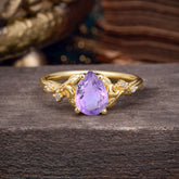 Vintage Minimalist 4-Prong Pear-Cut Amethyst Engagement Ring
