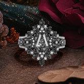 Halloween Limited-Crescent Moon | Coffin Cut luxurious Black Rutilated Quartz Black Ring Set