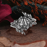 Halloween Limited | Coffin Cut Nature Inspired Twist Black Rutilated Quartz Ring Set