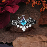 Halloween Limited | Nature-Inspired Kite Cut Black Rutilated Quartz Ring Set