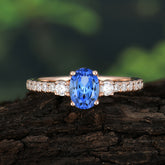 1 Carat Oval Cut 4 Prong Three Stone Sapphire Promise Ring Classic Wedding Ring