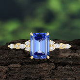 4 Prong Timeless Emerald Cut Sapphire Engagement Ring