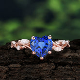 Vintage 5-Prong Heart-Cut Sapphire Engagement Ring