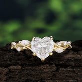 Vintage 5-Prong Heart-Cut Moissanite Engagement Ring