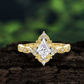 Vintage Luxe Kite-Cut Moissanite Engagement Ring