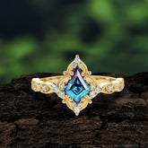 Vintage Luxe Kite-Cut Alexandrite Engagement Ring