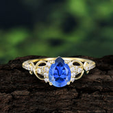 Luxury 4-Prong Pear-Shaped Sapphire Wedding Ring