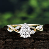 Lux Minimalist 4-Prong Pear-Cut Moissanite Engagement Ring