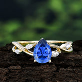 Lux Minimalist 4-Prong Pear-Cut Sapphire Engagement Ring