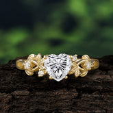 Woodland 4 Prong Heart Moissanite Wedding Ring