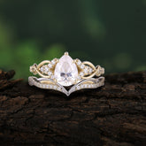 Romantic 5-Prong Pear Cut Moissanite Stacking Ring
