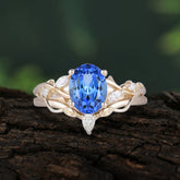 Enchanted 4-Prong Oval Cut Sapphire Stacking Ring