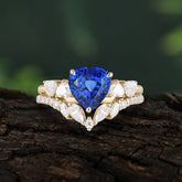 Bohemian Heart 3-Prong Heart Cut Sapphire Stacking Ring