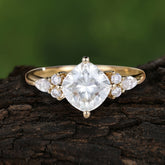 Classic Elegant 4-Prong Princess Cut Moissanite Engagement Ring