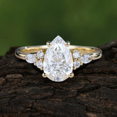 Sophisticated 4-Prong Pear-Cut Moissanite Promise Ring