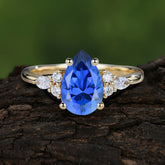 Sophisticated 4-Prong Pear-Cut Sapphire Promise Ring