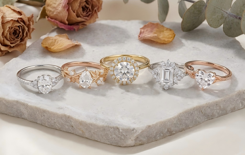 Moissanite Rings Guide: How to Choose the Right Shape, Size, Setting & Style