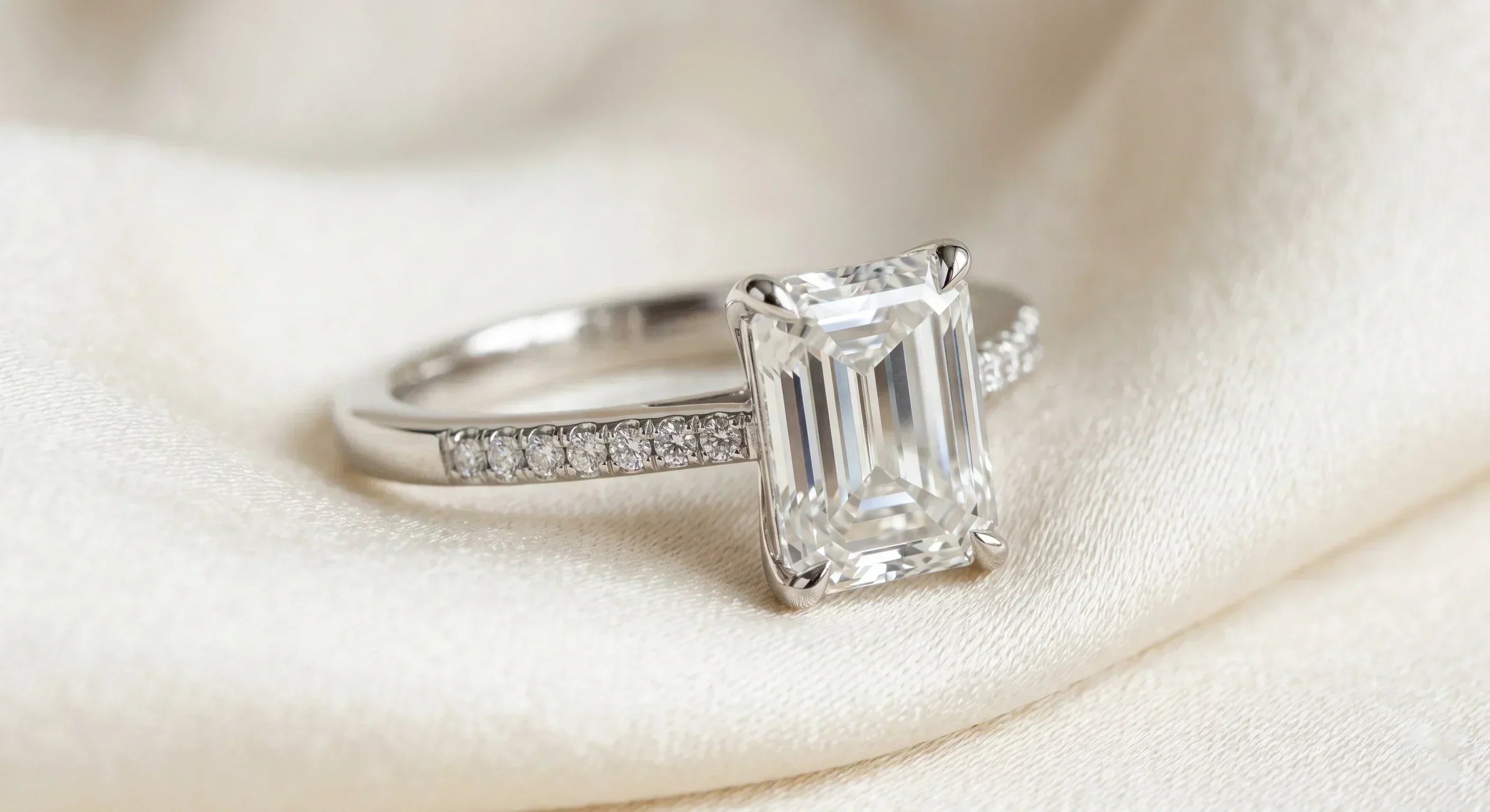 emerald cut moissanite ring