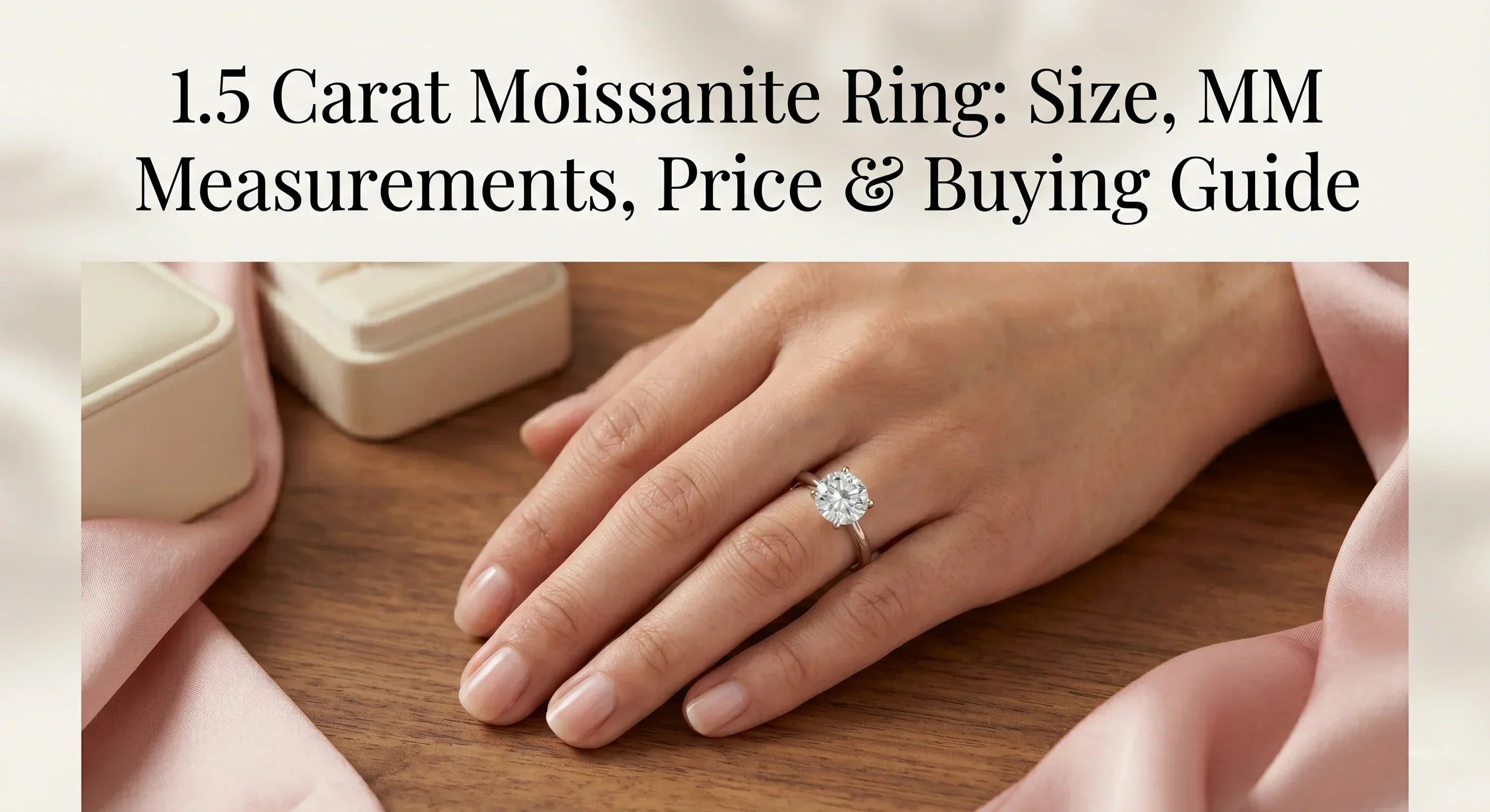 1.5 Carat Moissanite Ring: Size, MM Measurements, Price & Buying Guide