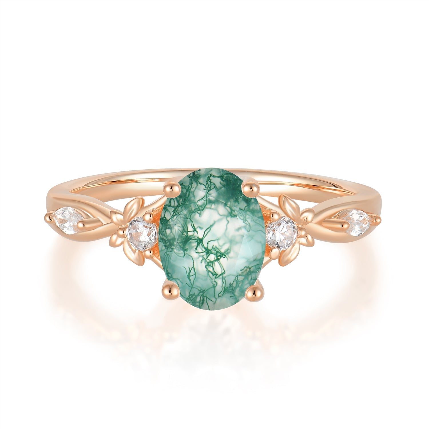 Top Custom Moss Agate Engagement Ring Sets for 2025 Brides