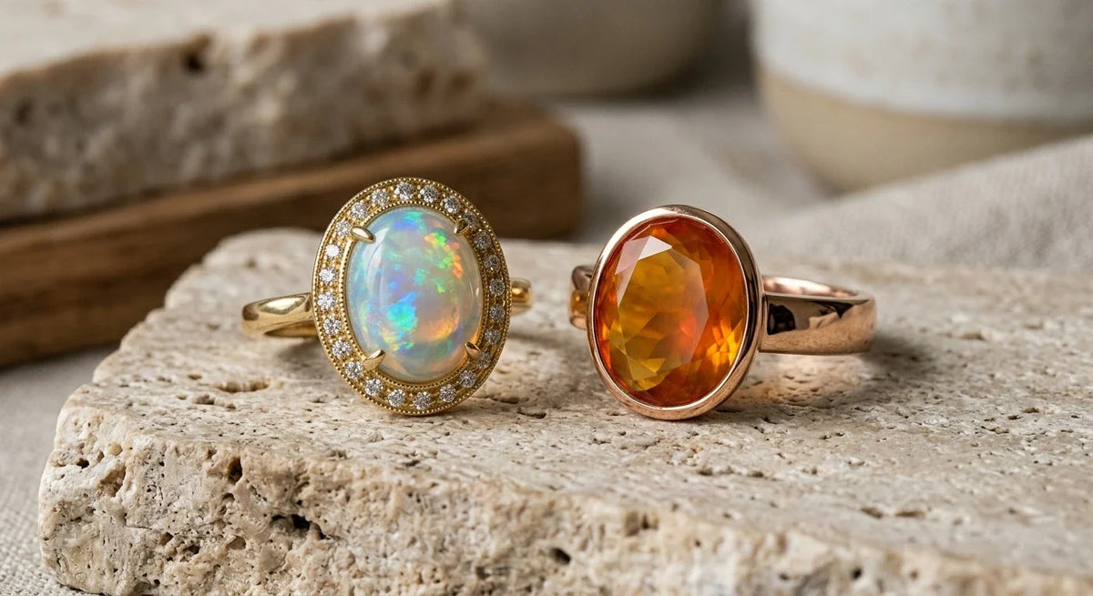 Opal vs fire opal ring