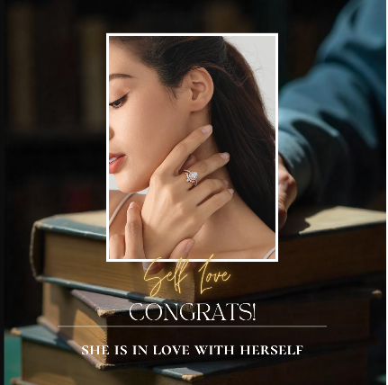 Self love ring -- Moissanite ring