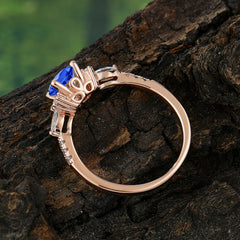 Round Cut Sapphire Engagement Ring Cluster Anniversary Ring
