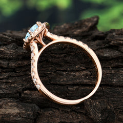 Classic Marquise Cut Aquamarine Halo Engagement Ring