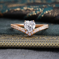 Heart Shaped Moissanite Engagaement Ring Classic Wedding Ring