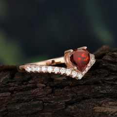 Heart Shaped Garnet Engagaement Ring Classic Wedding Ring