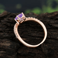 Heart Shaped Amethyst Engagaement Ring Classic Wedding Ring
