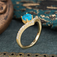 Heart Shaped Turquoise Engagaement Ring Classic Wedding Ring
