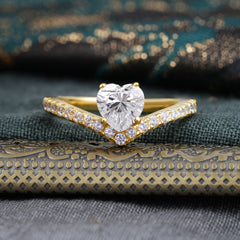 4-Prong Heart Shaped Lab Diamond Engagaement Ring Classic Wedding Ring