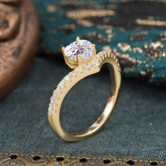 4-Prong Heart Shaped Lab Diamond Engagaement Ring Classic Wedding Ring