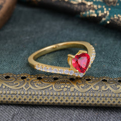 Heart Shaped Ruby Engagaement Ring Classic Wedding Ring