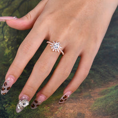 1.5 Carat Oval Cut Cluster Moissanite Anniversary Ring Vintage Pave Braid Band