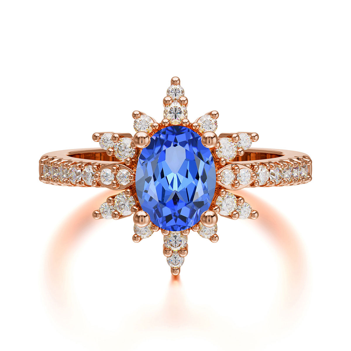 1.5 Carat Oval Cut Cluster Sapphire Anniversary Ring Vintage Pave Braid Band