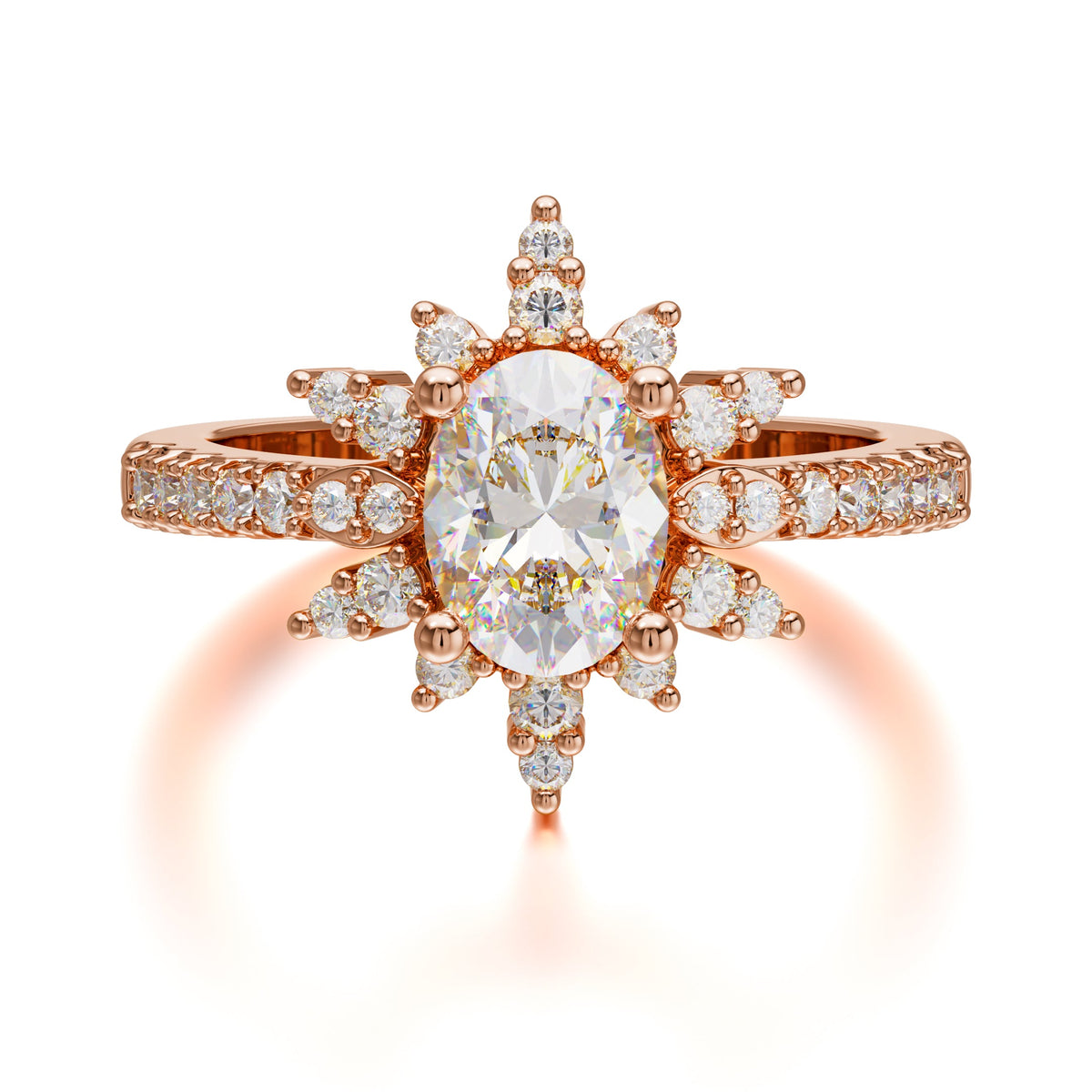 1.5 Carat Oval Cut Cluster Moissanite Anniversary Ring Vintage Pave Braid Band