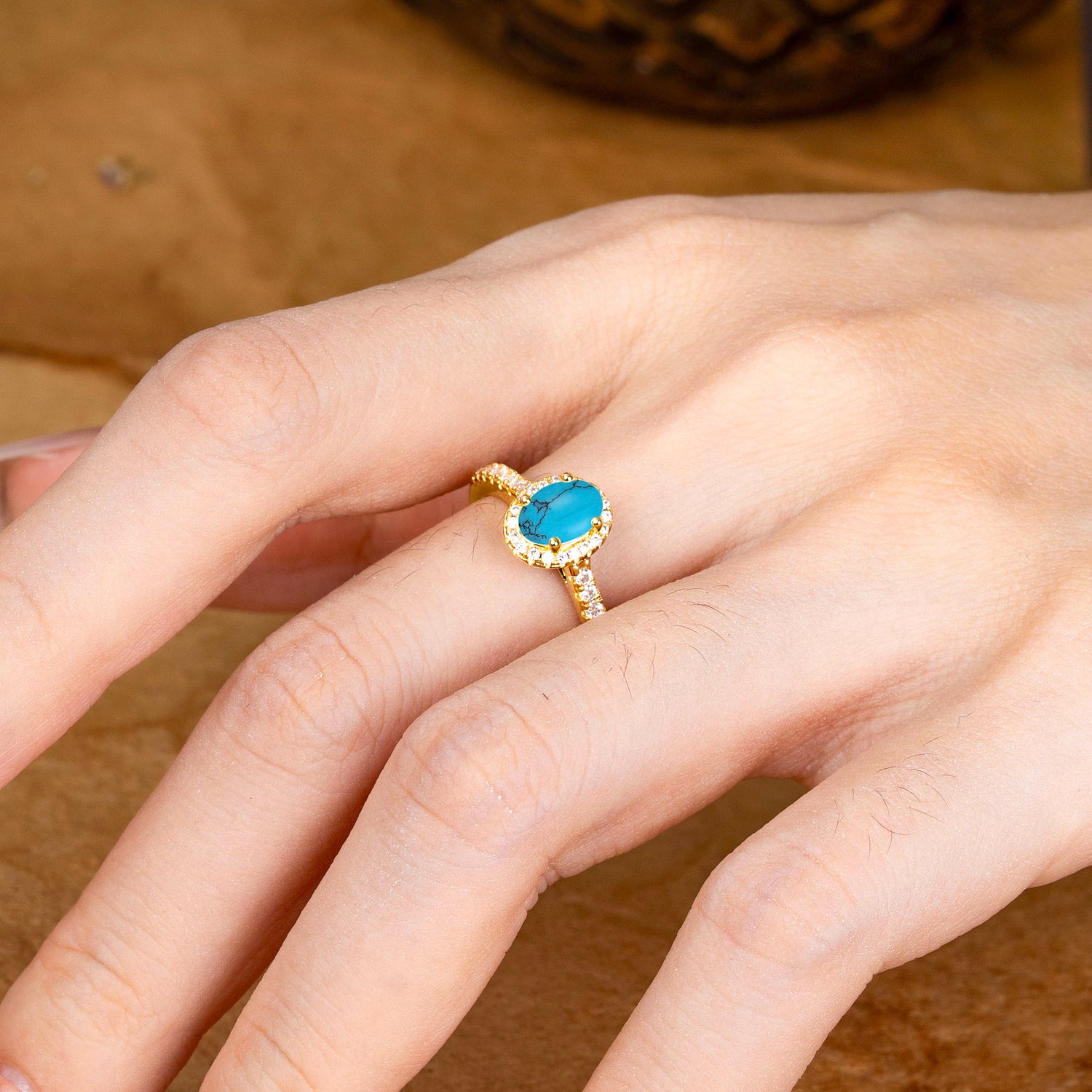 1 Carat Oval Cut Turquoise Engagement Ring Half Eternity Halo Promise Ring