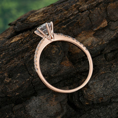 Classic Round Cut Moissanite Engagement Ring Pave Bridal Ring