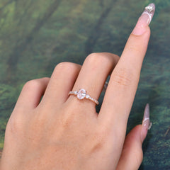 1 Carat Oval Cut Three Stone Moissanite Promise Ring Classic Wedding Ring