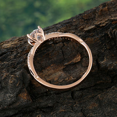 Classic Round Cut Moissanite Engagement Ring with Twisted Band